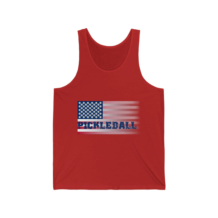 Pickleball Flag (Faded) Unisex Cotton Tank - Great Pickleball Stuff