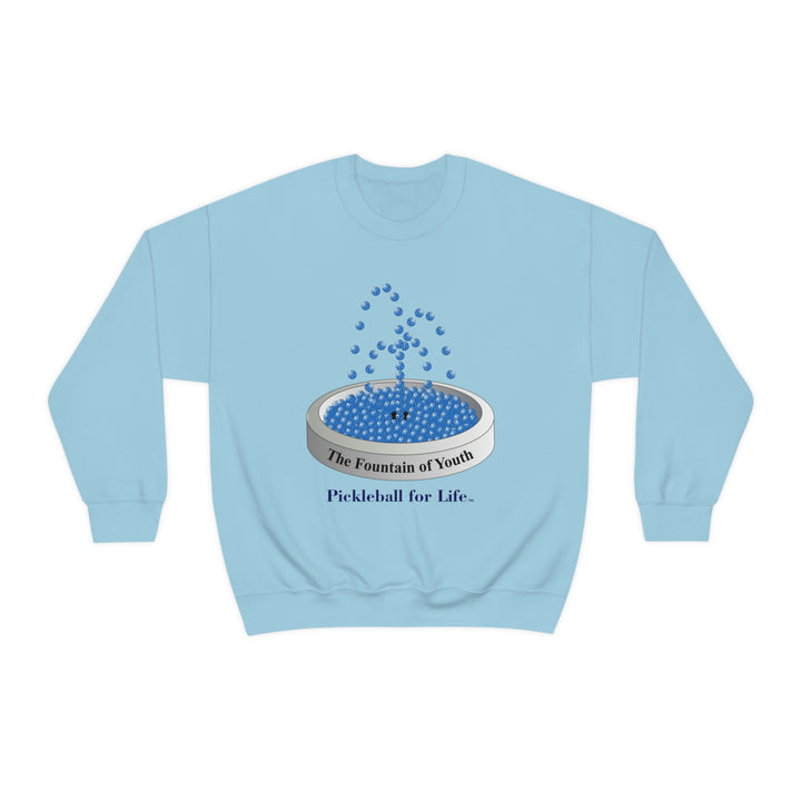 The Pickleball Fountain-Blue Unisex Crewneck Sweatshirt - Great Pickleball Stuff