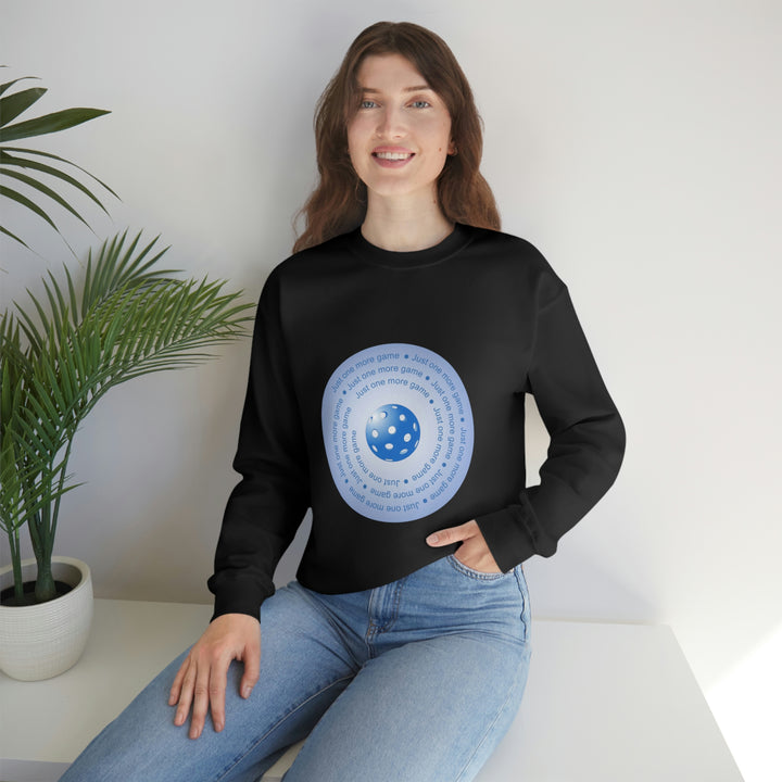 Just One More Game-Blue Unisex Crewneck Sweatshirt - Great Pickleball Stuff