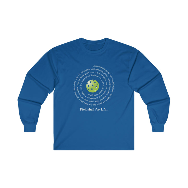 Just One More Game-Spiral Ultra Cotton Long Sleeve Tee - Great Pickleball Stuff