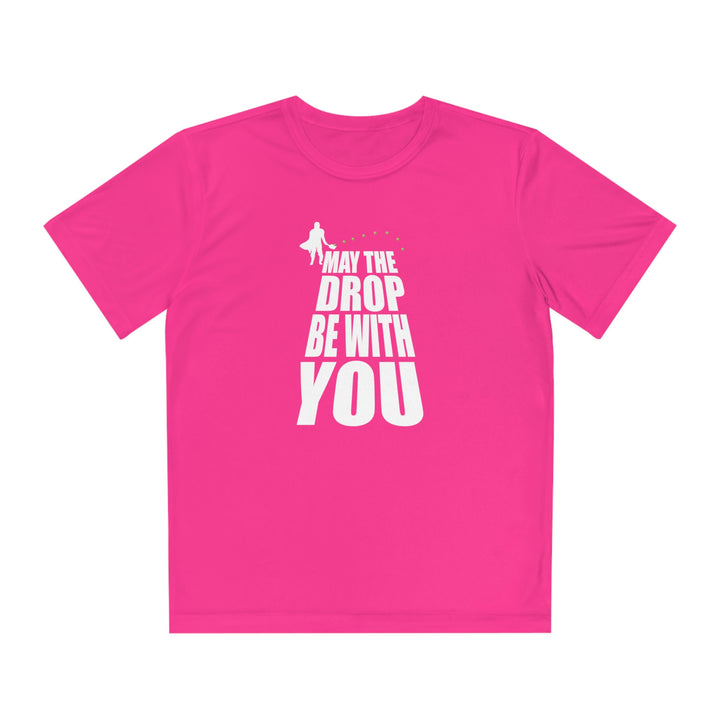 May the Drop Be With You Youth Moisture-Wicking T-Shirt - Great Pickleball Stuff