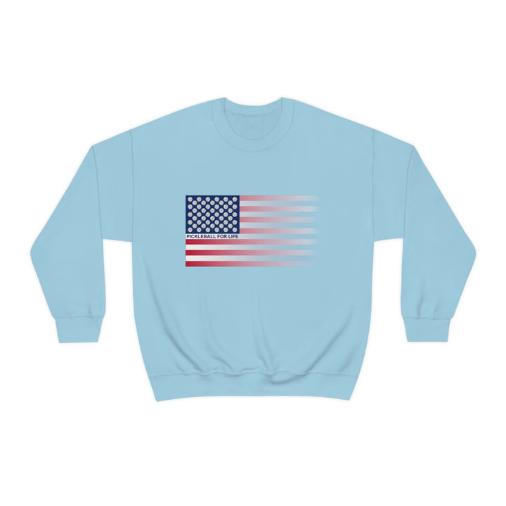 Pickleball for Life Flag (Faded) Unisex Crewneck Sweatshirt-Great Pickleball Stuff