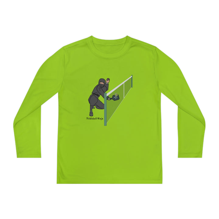 Pickleball Ninja Dinking-Male Youth Long Sleeve Moisture-Wicking T-Shirt - Great Pickleball Stuff