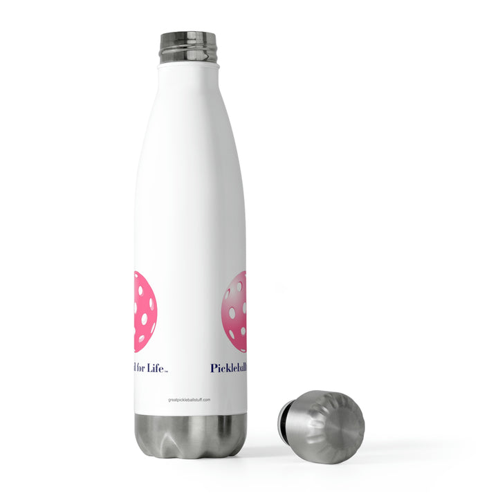 Pickleball for Life-Pink Insulated Water Bottle (20oz) - Great Pickleball Stuff