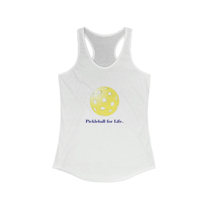 Pickleball for Life-Yellow Women's Racerback Tank - Great Pickleball Stuff