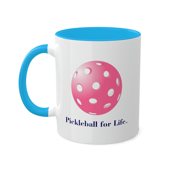 Pickleball for Life-Pink Coffee Mug-Great Pickleball Stuff