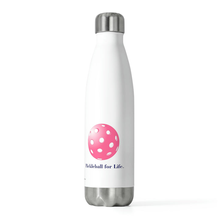 Pickleball for Life-Pink Insulated Water Bottle (20oz) - Great Pickleball Stuff