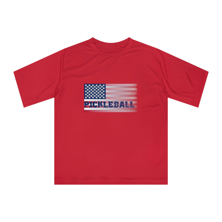 Pickleball Flag (Faded) Unisex Moisture-Wicking T-Shirt-Great Pickleball Stuff