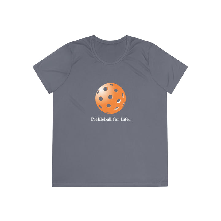 Pickleball for Life-Orange Women's Moisture-Wicking T-Shirt - Great Pickleball Stuff