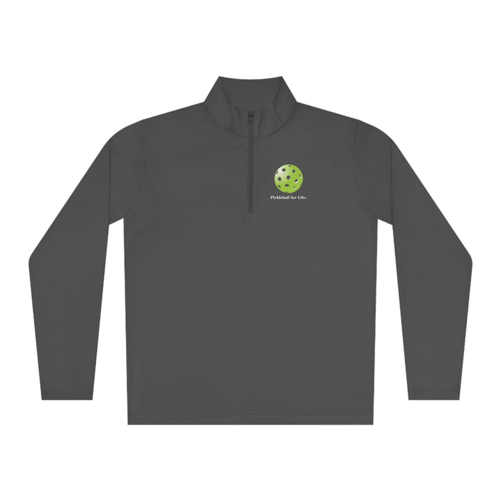 Pickleball for Life-Green Unisex Moisture-Wicking Quarter-Zip Pullover - Great Pickleball Stuff