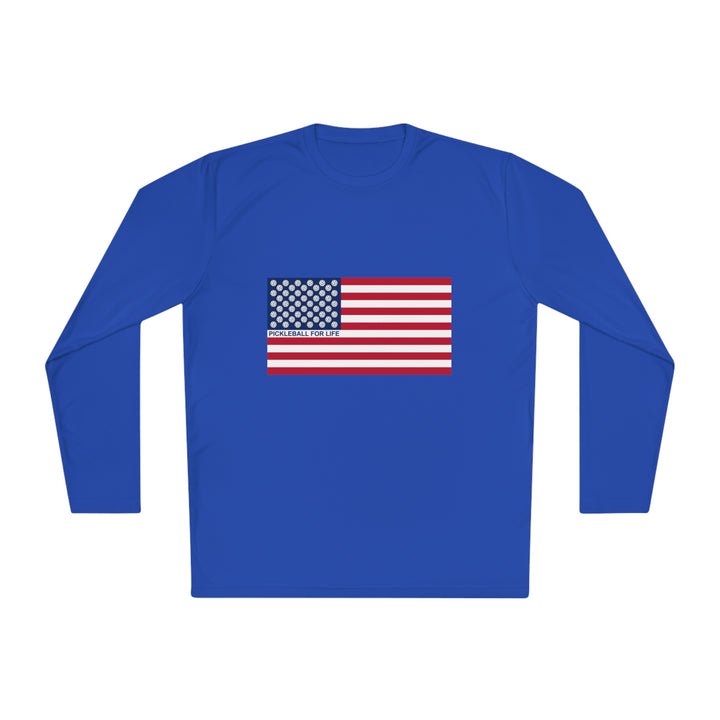 Pickleball for Life Flag Unisex Moisture-Wicking Long Sleeve Tee - Great Pickleball Stuff