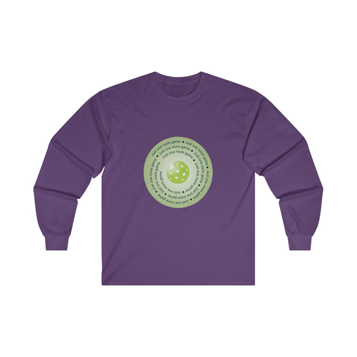 Just One More Game-Green Ultra Cotton Long Sleeve Tee - Great Pickleball Stuff