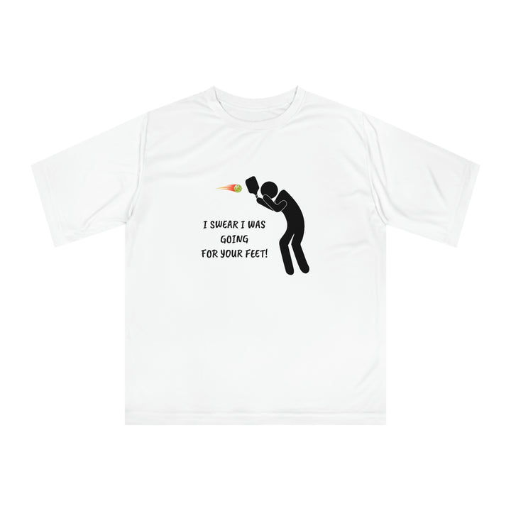 I Swear I Was Going For Your Feet! Unisex Moisture-Wicking T-Shirt - Great Pickleball Stuff