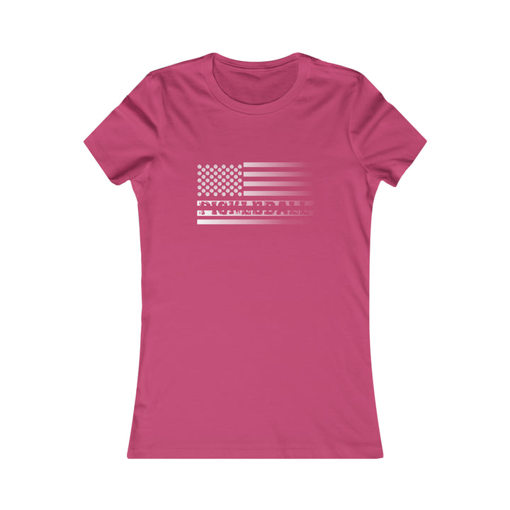 Pickleball Flag Transparent (Faded) Women's Slim-Fit Premium Cotton T-Shirt - Great Pickleball Stuff