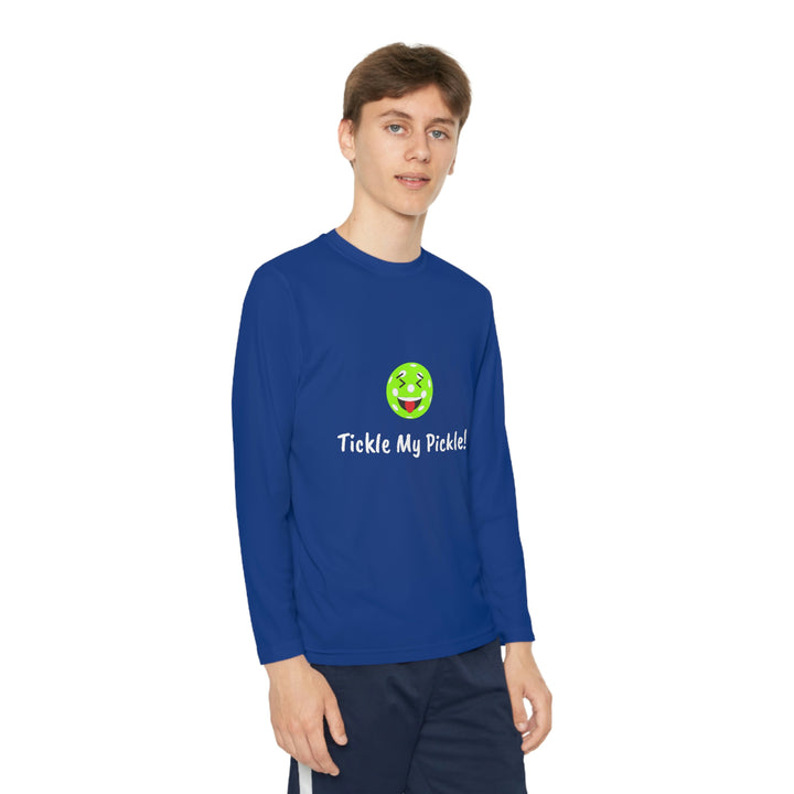 Tickle My Pickle Youth Long Sleeve Moisture-Wicking T-Shirt - Great Pickleball Stuff