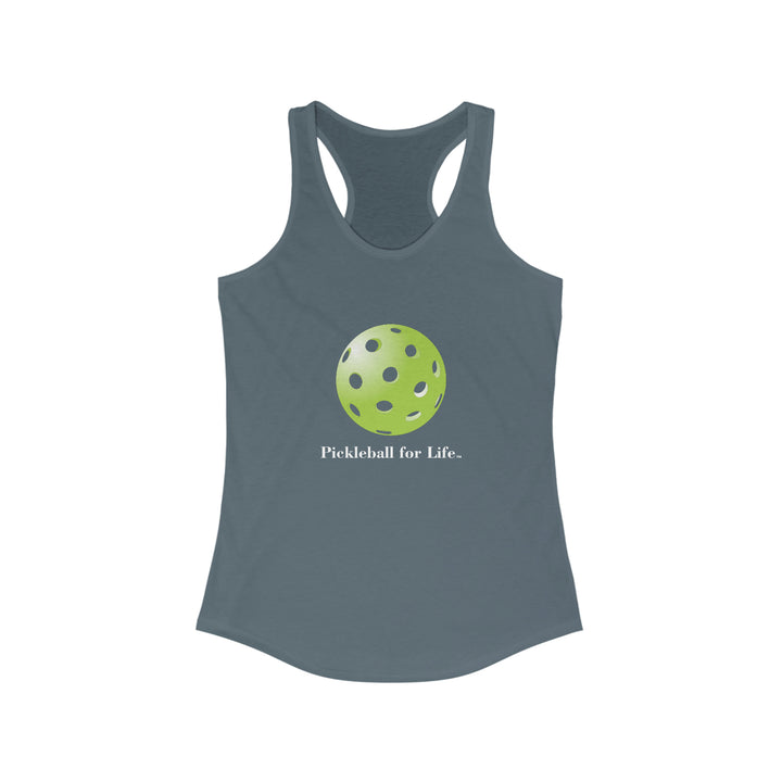 Pickleball for Life-Green Women's Racerback Tank - Great Pickleball Stuff