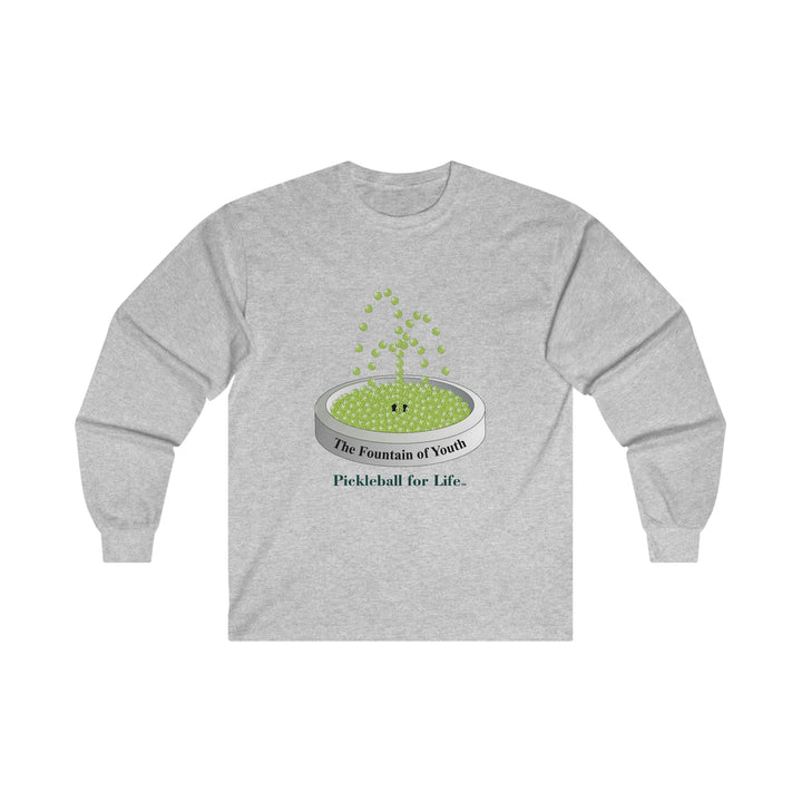 The Pickleball Fountain-Green Ultra Cotton Long Sleeve Tee - Great Pickleball Stuff