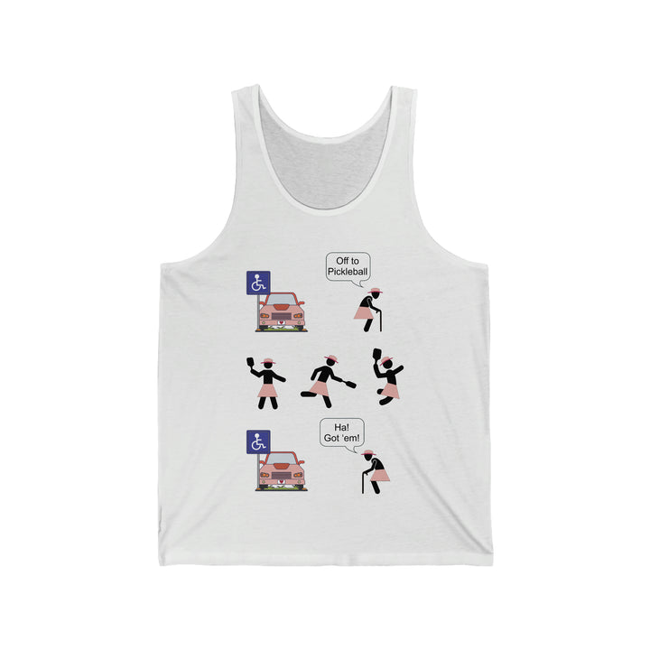 Got'em! (Old Woman) Unisex Cotton Tank - Great Pickleball Stuff