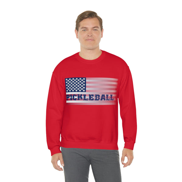 Pickleball Flag (Faded) Unisex Crewneck Sweatshirt - Great Pickleball Stuff