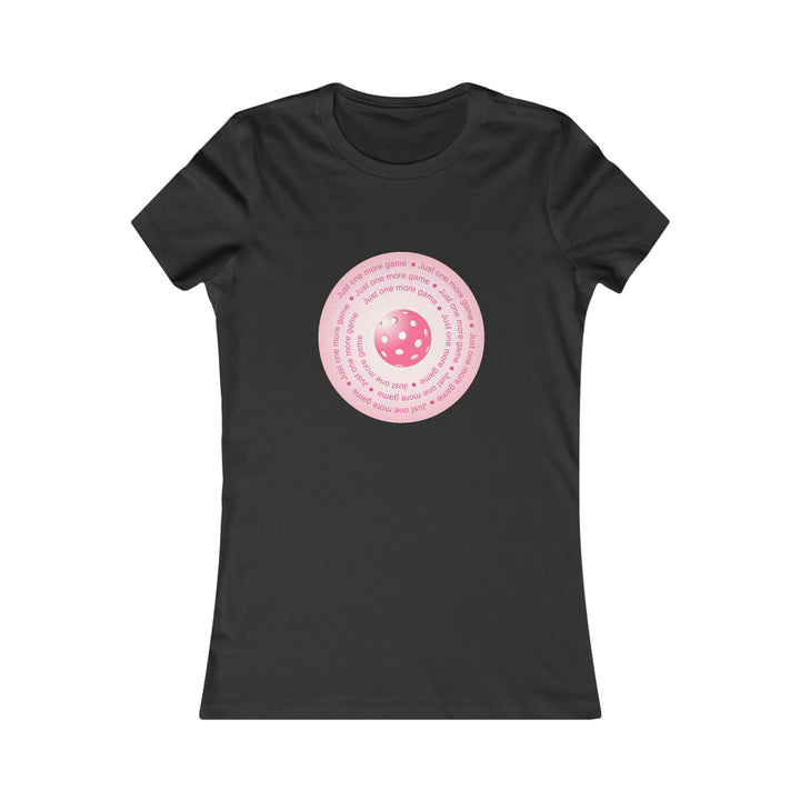 Just One More Game-Pink Women's Slim-Fit Premium Cotton T-Shirt - Great Pickleball Stuff