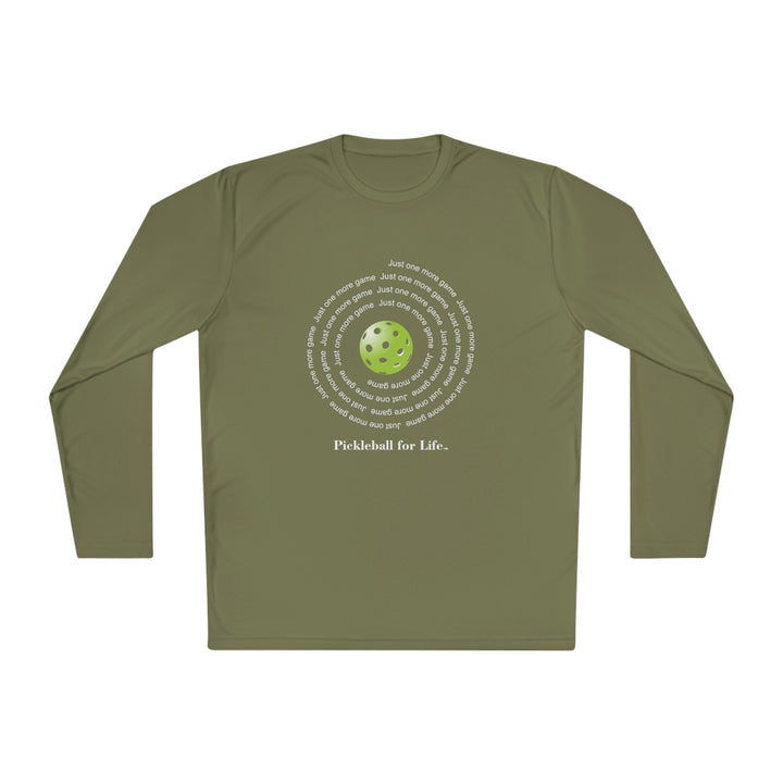 Just One More Game-Spiral Unisex Moisture-Wicking Long Sleeve Tee - Great Pickleball Stuff