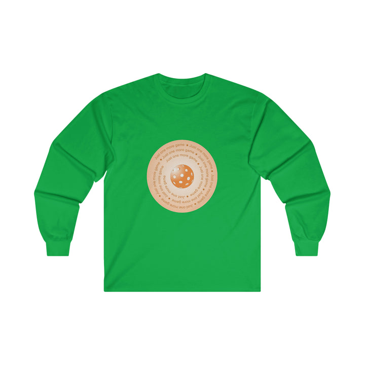 Just One More Game-Orange Ultra Cotton Long Sleeve Tee - Great Pickleball Stuff