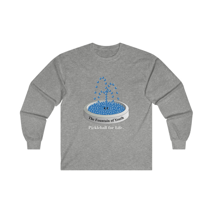 The Pickleball Fountain-Blue Ultra Cotton Long Sleeve Tee - Great Pickleball Stuff