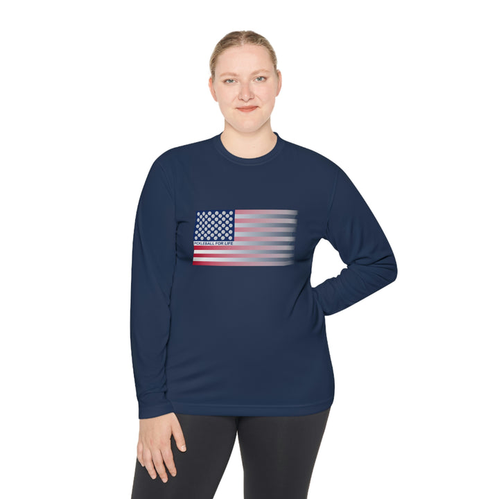 Pickleball for Life Flag (Faded) Unisex Moisture-Wicking Long Sleeve Tee - Great Pickleball Stuff