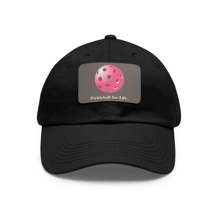 Pickleball for Life-Pink Pickleball Cap with Leather Patch - Great Pickleball Stuff