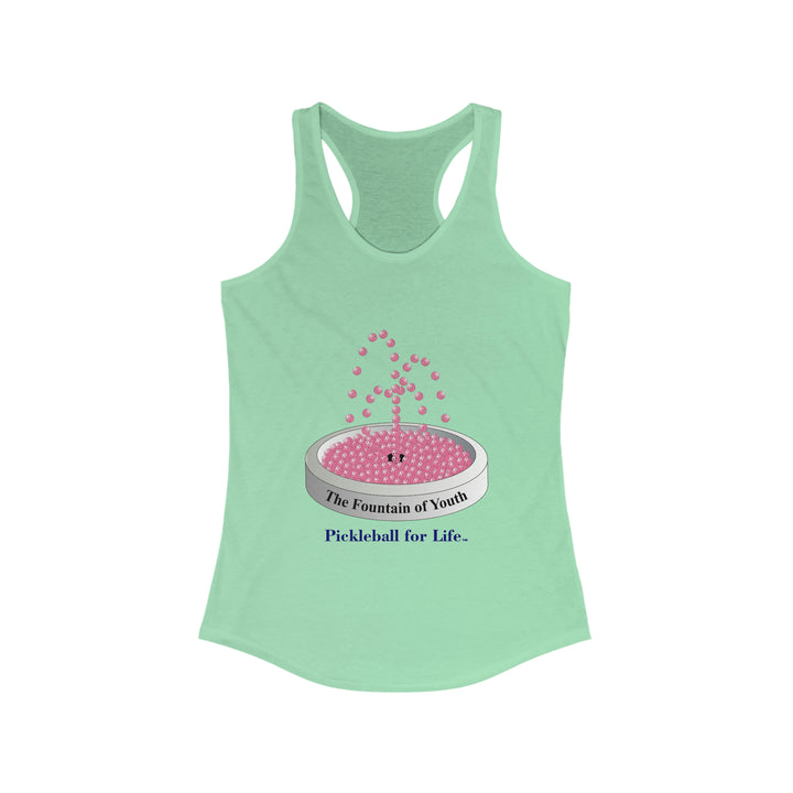 The Pickleball Fountain-Pink Women's Racerback Tank - Great Pickleball Stuff