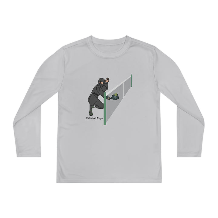 Pickleball Ninja Dinking-Male Youth Long Sleeve Moisture-Wicking T-Shirt - Great Pickleball Stuff