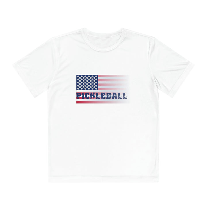 Pickleball Flag (Faded) Youth Moisture-Wicking T-Shirt - Great Pickleball Stuff