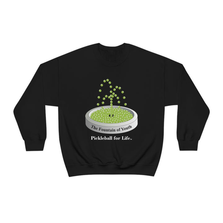 The Pickleball Fountain-Green Unisex Crewneck Sweatshirt - Great Pickleball Stuff