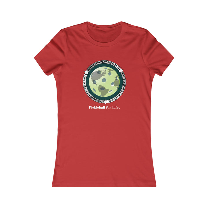 Eat Sleep Play Pickleball Women's Slim-Fit Premium Cotton T-Shirt - Great Pickleball Stuff