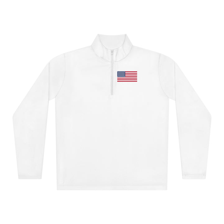 Pickleball Stars Flag Unisex Moisture-Wicking Quarter-Zip Pullover - Great Pickleball Stuff