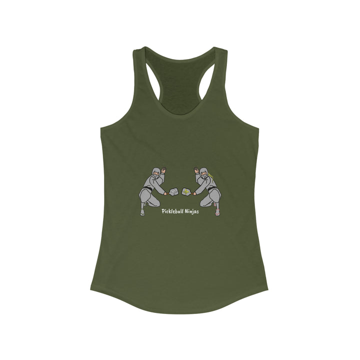 Pickleball Ninjas-Mixed Doubles Women's Racerback Tank - Great Pickleball Stuff