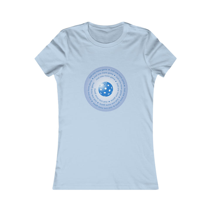 Just One More Game-Blue Women's Slim-Fit Premium Cotton T-Shirt - Great Pickleball Stuff