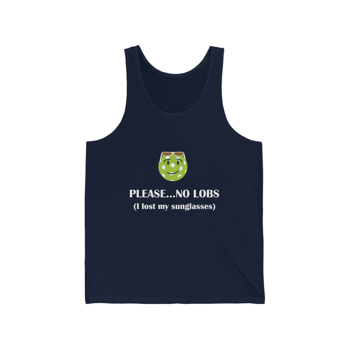 Please No Lobs-I Lost My Sunglasses Unisex Cotton Tank - Great Pickleball Stuff