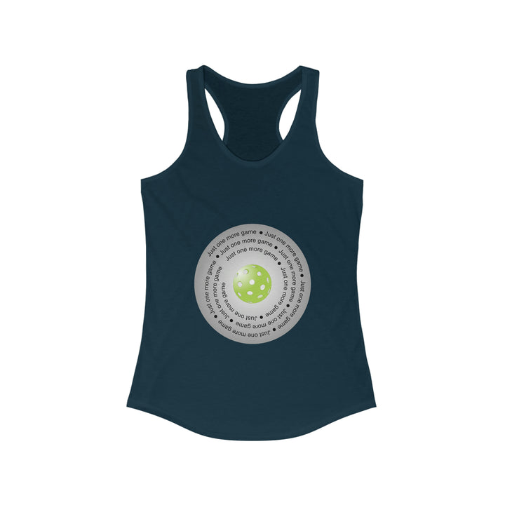 Just One More Game-Silver Women's Racerback Tank - Great Pickleball Stuff