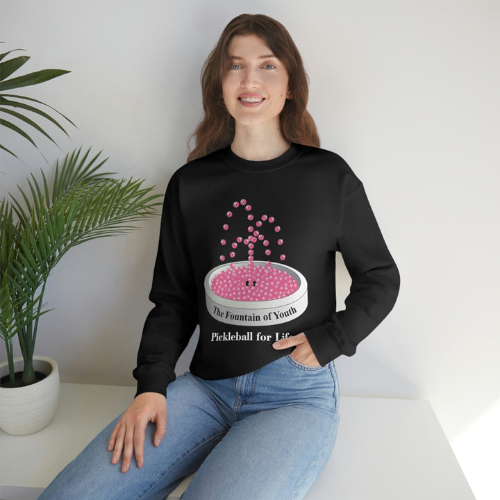 The Pickleball Fountain-Pink  Unisex Crewneck Sweatshirt - Great Pickleball Stuff