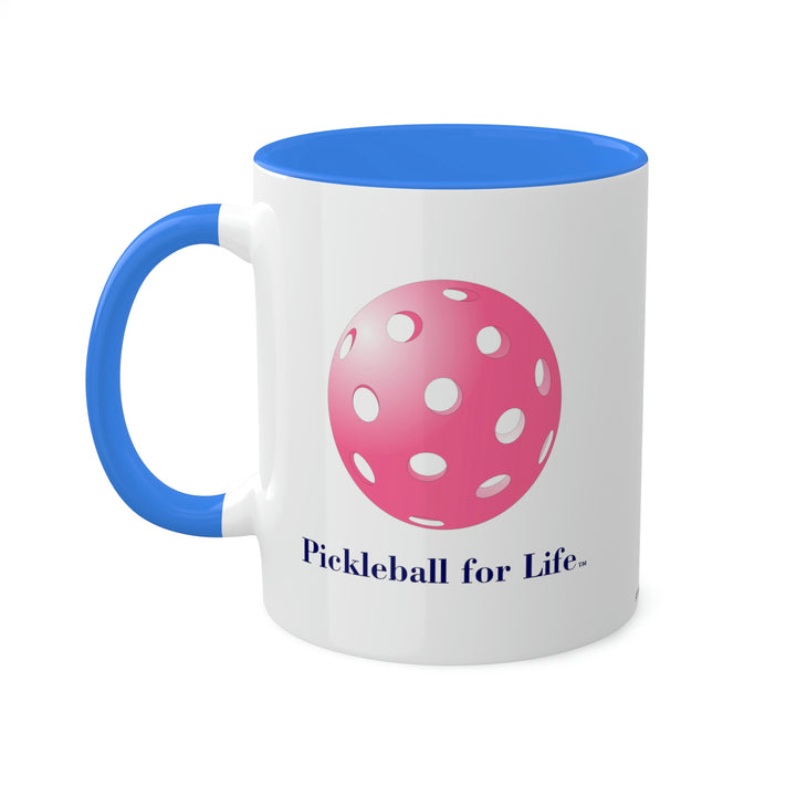 Pickleball for Life-Pink Coffee Mug-Great Pickleball Stuff