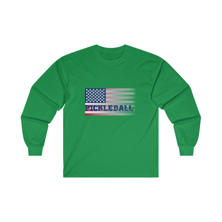 Pickleball Flag (Faded) Ultra Cotton Long Sleeve Tee - Great Pickleball Stuff