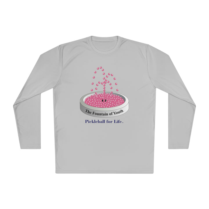 The Pickleball Fountain-Pink Unisex Moisture-Wicking Long Sleeve Tee - Great Pickleball Stuff