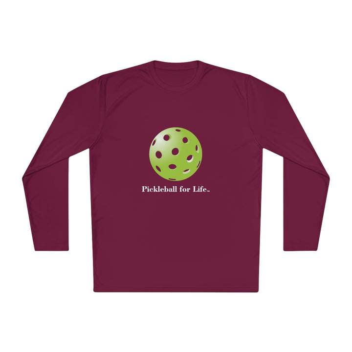 Pickleball for Life-Green Unisex Moisture-Wicking Long Sleeve Tee - Great Pickleball Stuff