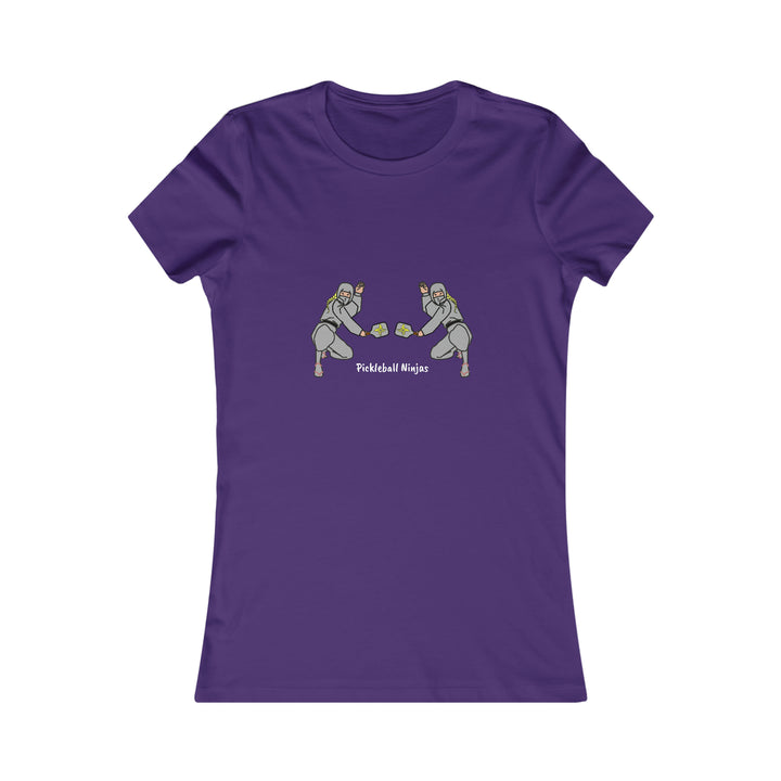 Pickleball Ninjas-Women's Doubles Women's Slim-Fit Cotton T-Shirt - Great Pickleball Stuff