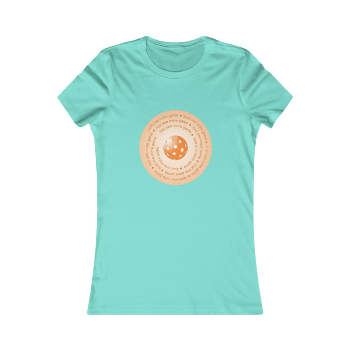 Just One More Game-Orange Women's Slim-Fit Premium Cotton T-Shirt - Great Pickleball Stuff