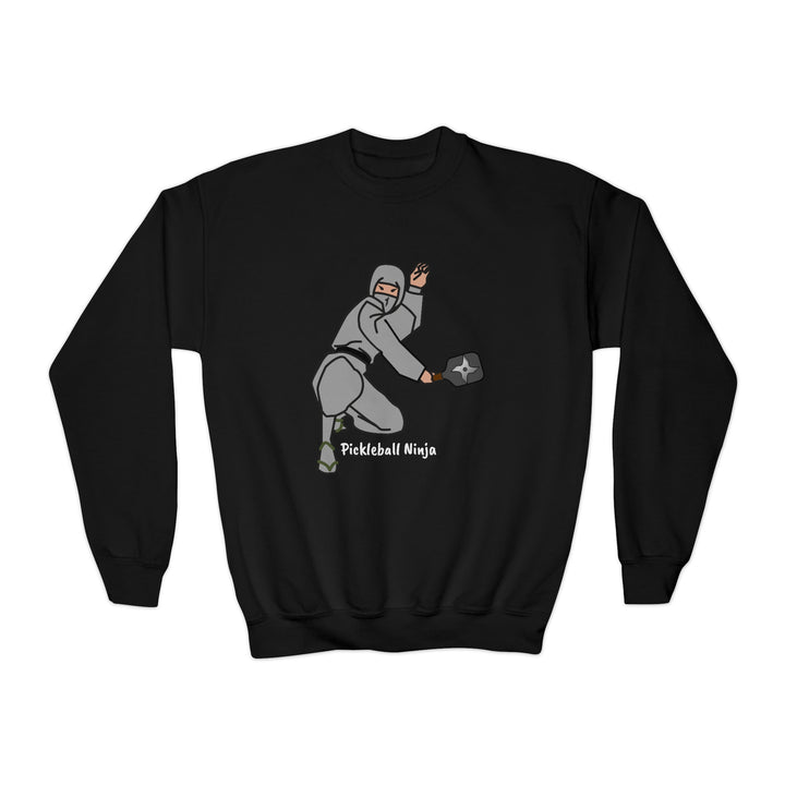 Pickleball Ninja-Male Youth Crewneck Sweatshirt - Great Pickleball Stuff