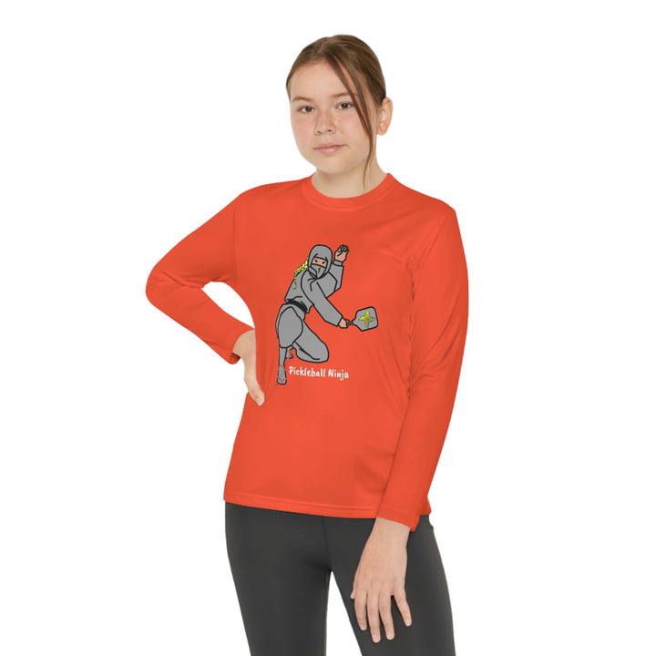 Pickleball Ninja-Female Youth Long Sleeve Moisture-Wicking T-Shirt - Great Pickleball Stuff