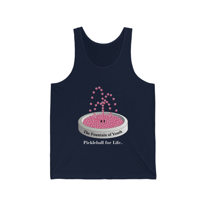 The Pickleball Fountain-Pink Unisex Cotton Tank - Great Pickleball Stuff