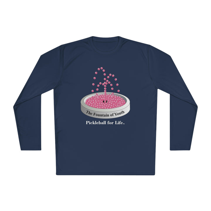 The Pickleball Fountain-Pink Unisex Moisture-Wicking Long Sleeve Tee - Great Pickleball Stuff